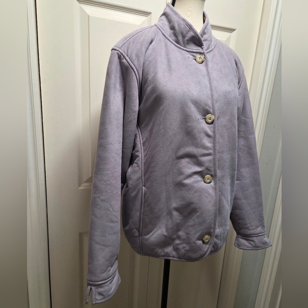 Woolrich Faux Suede Sherpa Teddy Pastel Lavender Jacket